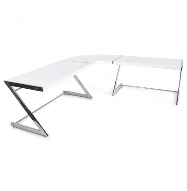 Bureau d'angle laqué blanc